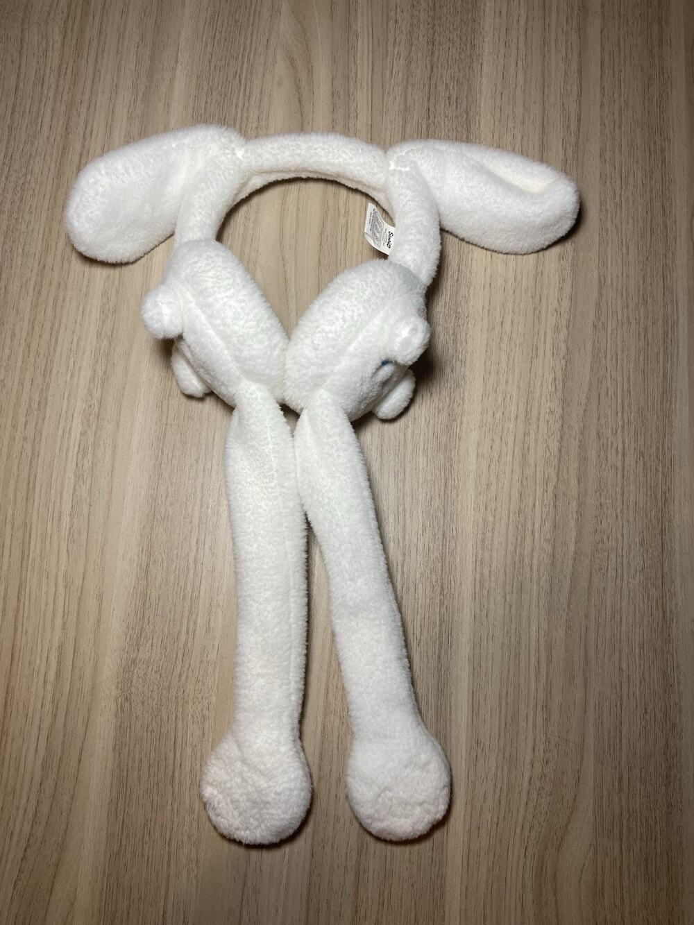 Sanrio Moveable Bunny Ear Plush Hat White Faux Fur For Sale In Korea Only